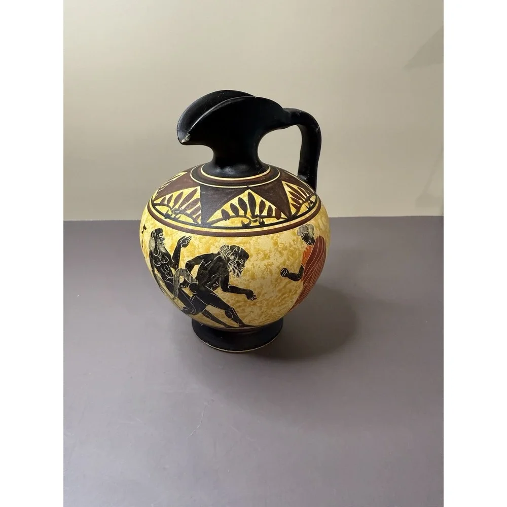 Nina Ceramic Hand Painted & Decorated Vase (Pre-Owned) Made in Greece #121